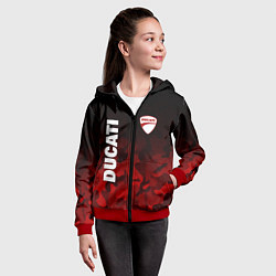 Толстовка на молнии детская DUCATI ДУКАТИ КАМУФЛЯЖ, цвет: 3D-красный — фото 2