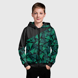Толстовка на молнии детская Геометрический узор, цвет: 3D-черный — фото 2