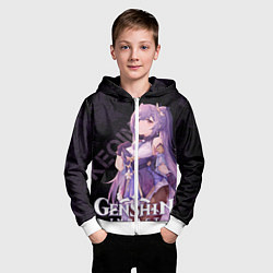 Толстовка на молнии детская Кэ Цин Genshin Impact, цвет: 3D-белый — фото 2