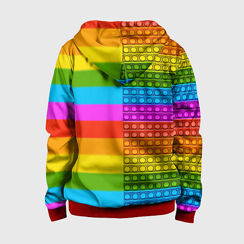 Детская толстовка на молнии POP it вертикальная надпись / 3D-Красный – фото 2