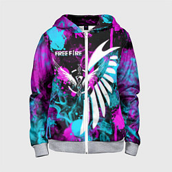 Детская толстовка на молнии FREE FIRE NEON