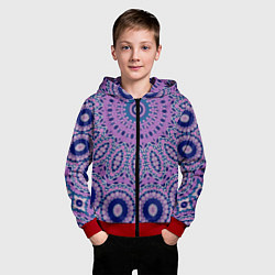Толстовка на молнии детская Сиреневый калейдоскоп, цвет: 3D-красный — фото 2