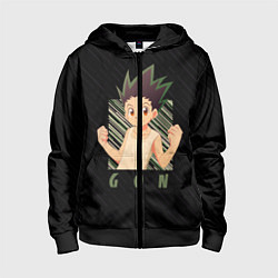 Толстовка на молнии детская Гон Фрикс Охотник x охотник, цвет: 3D-черный