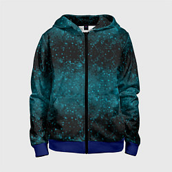 Детская толстовка на молнии Черно-синие блестки