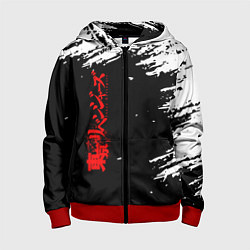 Толстовка на молнии детская Токийские мстители, цвет: 3D-красный