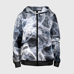 Толстовка на молнии детская Графика дыма, цвет: 3D-черный