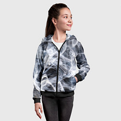 Толстовка на молнии детская Графика дыма, цвет: 3D-черный — фото 2