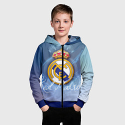 Толстовка на молнии детская FC РЕАЛ МАДРИД, цвет: 3D-синий — фото 2