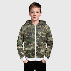 Толстовка на молнии детская Именной камуфляж Олег, цвет: 3D-белый — фото 2