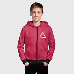 Толстовка на молнии детская Треугольник, цвет: 3D-черный — фото 2