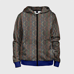 Толстовка на молнии детская Абстракция из разноцветных треугольников из линий, цвет: 3D-синий