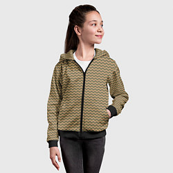 Толстовка на молнии детская Абстракция разноцветные зигзаги, цвет: 3D-черный — фото 2