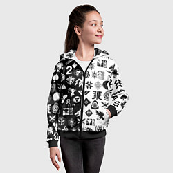 Толстовка на молнии детская DESTINY LOGOBOMBING ЧЁРНО БЕЛОЕ, цвет: 3D-черный — фото 2