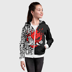 Толстовка на молнии детская CYBERPUNK 2077: SAMURAI, цвет: 3D-белый — фото 2