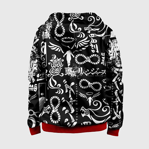 Детская толстовка на молнии ТОКИЙСКИЕ МСТИТЕЛИ ЛОГОБОМБИНГ TOKYO REVENGERS LOG / 3D-Красный – фото 2