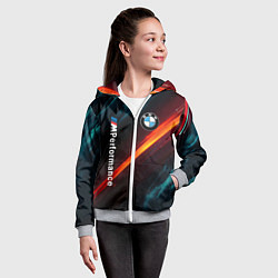 Толстовка на молнии детская BMW M PERFORMANCE NEON БМВ М НЕОН, цвет: 3D-меланж — фото 2