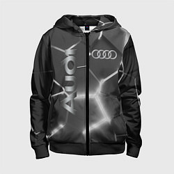 Толстовка на молнии детская AUDI GREY 3D ПЛИТЫ, цвет: 3D-черный
