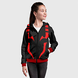 Толстовка на молнии детская ТАТУ ИТАДОРИ СУКУНА TATTOO SUKUNA, ITADORI, цвет: 3D-красный — фото 2