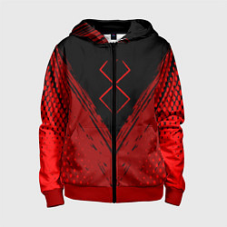 Толстовка на молнии детская Berserk - Берсерк, цвет: 3D-красный