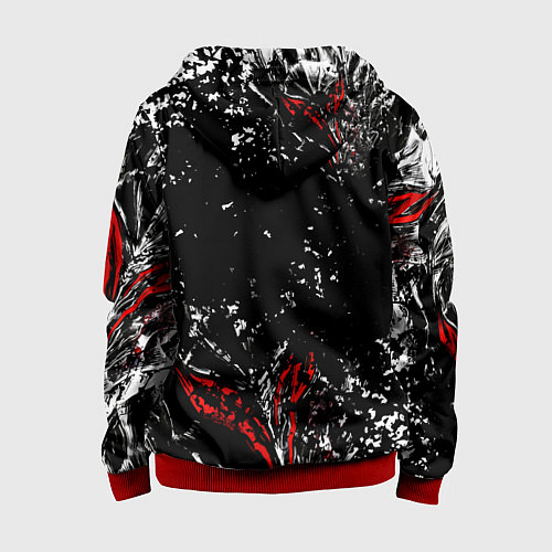Детская толстовка на молнии Берсерк Черная маска / 3D-Красный – фото 2