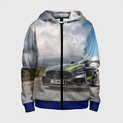 Толстовка на молнии детская Mercedes V8 Biturbo Racing Team AMG, цвет: 3D-синий