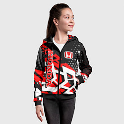 Толстовка на молнии детская Honda Хонда, цвет: 3D-черный — фото 2