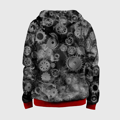 Детская толстовка на молнии Механизм и дым, стимпанк / 3D-Красный – фото 2