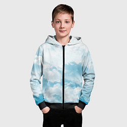 Толстовка на молнии детская Плотные облака, цвет: 3D-черный — фото 2