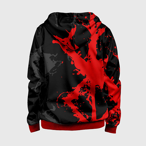 Детская толстовка на молнии БЕРСЕРК КРАСНОЕ КЛЕЙМО ИЕРОЛГИФЫ / 3D-Красный – фото 2