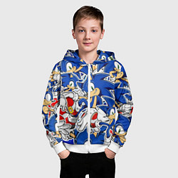 Толстовка на молнии детская SONIC ПАТТЕРН СОНИК, цвет: 3D-белый — фото 2