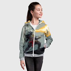 Толстовка на молнии детская Dragonborne is here, цвет: 3D-меланж — фото 2