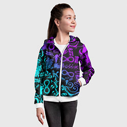 Толстовка на молнии детская ТАТУ ТОКЙСКИЕ МСТИТЕЛИ НЕОН, цвет: 3D-белый — фото 2