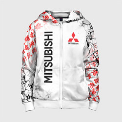 Толстовка на молнии детская MITSUBISHI JAPAN STYLE SAMURAI AUTO, цвет: 3D-белый
