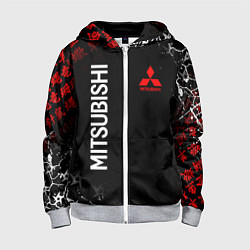 Толстовка на молнии детская MITSUBISHI SAMURAI JAPAN STYLE ИЕРОГЛИФЫ, цвет: 3D-меланж