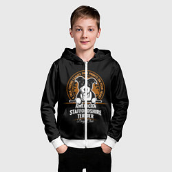 Толстовка на молнии детская Американский Стаффордширский Терьер, цвет: 3D-белый — фото 2