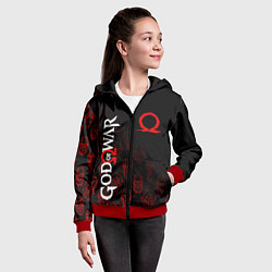 Толстовка на молнии детская GOD OF WAR HEROES ГЕРОИ, цвет: 3D-красный — фото 2
