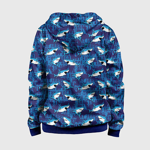 Детская толстовка на молнии Акулы SURF / 3D-Синий – фото 2