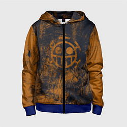 Толстовка на молнии детская Пираты сердца из Ван Пис, цвет: 3D-синий