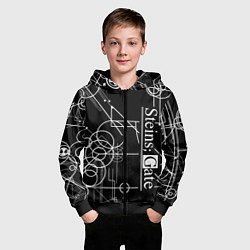 Толстовка на молнии детская SteinsGate Врата Штейна, цвет: 3D-черный — фото 2