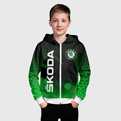 Толстовка на молнии детская SKODA SPORT GRADIENT ШКОДА СПОРТ, цвет: 3D-белый — фото 2
