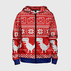 Толстовка на молнии детская Вязаный принт, цвет: 3D-синий