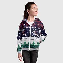 Толстовка на молнии детская СВИТЕР С ОЛЕНЯМИ DEER SWEATER, цвет: 3D-меланж — фото 2