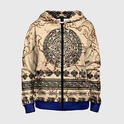 Толстовка на молнии детская AztecsАцтеки, цвет: 3D-синий