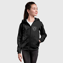 Толстовка на молнии детская Peugeot, Пежо, цвет: 3D-черный — фото 2