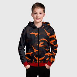 Толстовка на молнии детская Стая Воронов, цвет: 3D-красный — фото 2