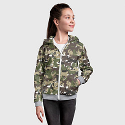Толстовка на молнии детская Камуфляж из Собак Camouflage, цвет: 3D-меланж — фото 2