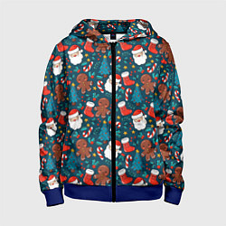 Толстовка на молнии детская ПОКРЫТО НОВЫМ ГОДОМ!, цвет: 3D-синий