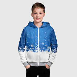 Толстовка на молнии детская Снежинки - С Новым Годом, цвет: 3D-меланж — фото 2