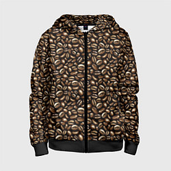 Толстовка на молнии детская Кофе Coffee, цвет: 3D-черный