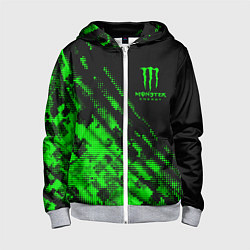 Толстовка на молнии детская Monster Energy Текстура, цвет: 3D-меланж